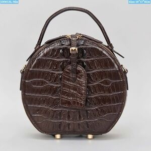 Brown Crocodile Pattern Women's Bag